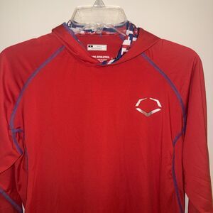 EvoShield Hoodie SMALL S Red White Blue CAMO USA Pullover Hooded Shirt Baseball